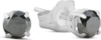 Pompeii3 1 1/2ct Black Diamond White Gold Earrings 14K White