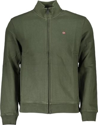 Napapijri Groene Sweatshirt met Lange Mouwen en Rits Geborduurd Logo - Heren - Vesten met rits - Groen - 2XL - Hoodies & sweatvesten