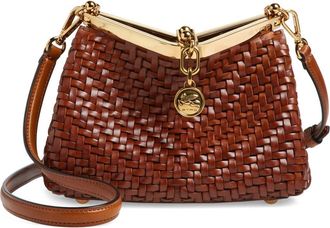 Etro Small Vela Woven Leather Shoulder Bag in M0124 Walnut at Nordstrom