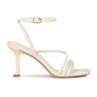 Kazar Schoenen, Dames, Beige, 39 EU, Leer, Beige sandalen met een modieuze hak