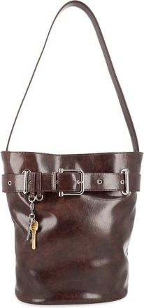 Osoi Brocle Dark Brown Polished Cow Leather Bucket Bag