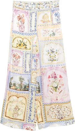 Camilla Pantaloni Botanical Ballads a gamba ampia - Blu