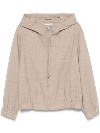 P.A.R.O.S.H. hooded jacket - women - Virgin Wool/Elastane - M - Neutrals