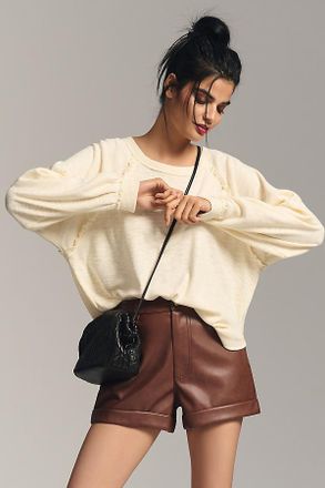 Pilcro Ruffled Raglan Thermal Top