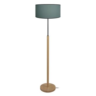 Tosel Lamp&aacute;ra de pie madera Alt.163cm natural ;Pantalla: p&eacute;trole