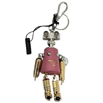 Prada Pre-owned Leren Sleutelhanger - Dames - Pre-owned - Roze - Maat: ONE Size Leer