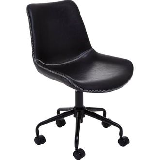 Premier Housewares Bloomberg Black Leather Chair