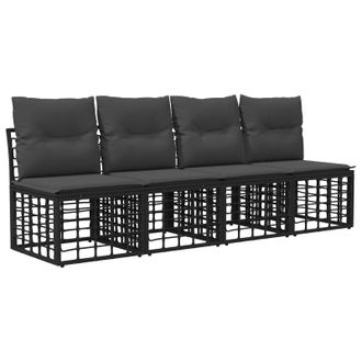 vidaXL Sof&aacute; De Jard&iacute;n Para 4 Personas Sin Brazo 4 Pcs Vidaxl