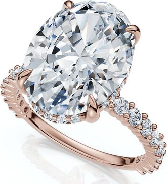 Pompeii3 Certified 4 1/2Ct Hidden Halo Diamond Engagement Ring 14k Gold Lab Grown