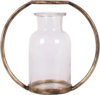 Foreside Home And Garden Kacela Bud with Holder Brass Vase in Gold at Nordstrom