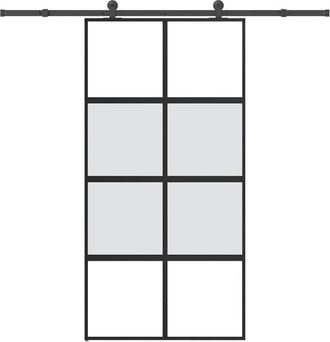 vidaXL Puerta Corredera Herrajes 102,5x205 Cm Vidrio Templado Aluminio Vidaxl