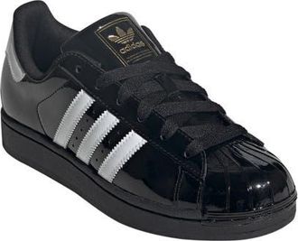 adidas Superstar II Sneaker in Black/White/Gold Metallic at Nordstrom, Size 6.5