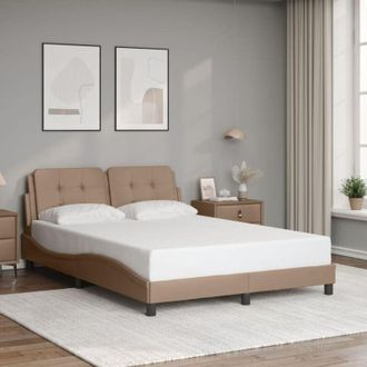 vidaXL Vidaxl - Estructura Cama Sin Colch&oacute;n Cuero Sint&eacute;tico Capuchino 120x200cm