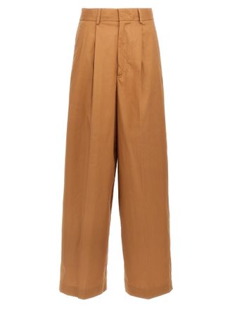 Nude Brown Cotton Casual Womens Pants