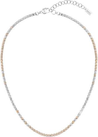 BOSS Adjustable necklace with clear and champagne-colored crystals