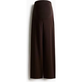 H&M Mama Wide Trousers in Dark Brown at Nordstrom, Size Xx-Large