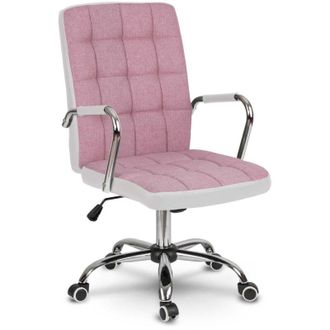 OEM Silla De Oficina De Tela Benton, Rosa Y Blanca