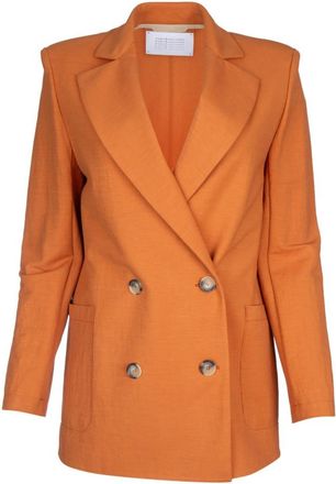 Harris Wharf London Orange Double-breasted Blazer