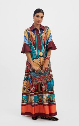 La DoubleJ Artemis Dress in Philae Plac&eacute;e Multicolor at Nordstrom, Size X-Large It