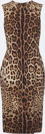 Dolce & Gabbana Leopard-print silk-blend charmeuse midi dress