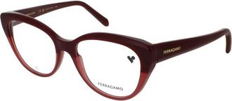 Ferragamo Ladies Red Rectangular Eyeglass Frames Sf2970