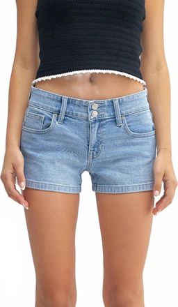 Just USA Double Button Micro Short In Light Denim