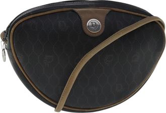 Dior Honeycomb Black Canvas Shoulder Bag (Pre-Owned)