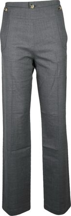 Vivienne Westwood High-Waist Grey Virgin Wool Sailor Trousers with Button Closure