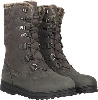 Mountain Warehouse Vostock Womens Snow Boots Leather Waterproof Breathable Hiking Shoes Grey
