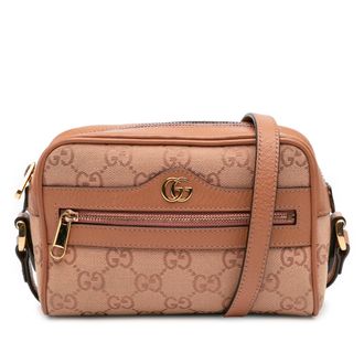 Gucci Pre-owned Womens Camera Bag Crossbody Bag - Tan Textile - One Size