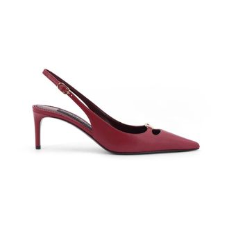 Dolce & Gabbana Pumps, female, Red, Size: 7 1/2 US Bordeaux Heel Slingback Nappa Silk