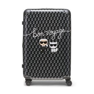 Karl Lagerfeld Bon Voyage Upright Suitcase in Black/grey at Nordstrom, Size Medium