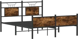 vidaXL Bed Frame without Mattress Smoked Oak 150x200 cm King Size Engineered Wood Vidaxl