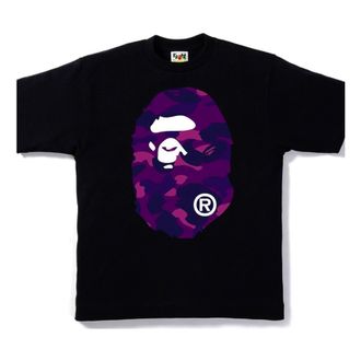 A Bathing Ape Camo Ape Head T-Shirt Black Purple BAPE-SS18-016