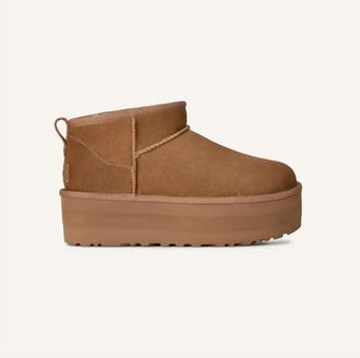 UGG Womens Classic Ultra Mini Platform Boot In Chestnut