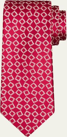 Charvet Mens Square Jacquard Silk Tie