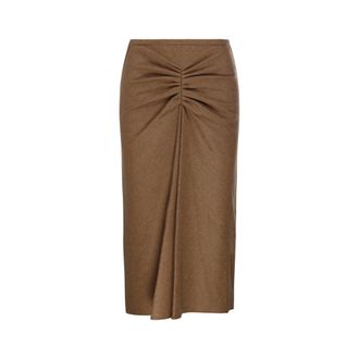 Victoria Beckham Midi Skirts, female, Brown, M, Bella Skirt