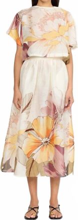 Christy Lynn Trina Midi Skirt In Eden Ivory