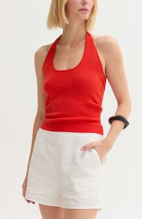 Crescent Halter Knit Top in Poppy at Nordstrom, Size Medium