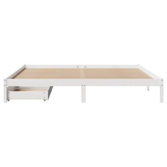 Berkfield Home Full Bed Frame without Mattress White 200x200 cm Solid Wood Pine