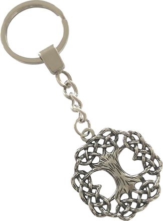 Generic LARGE KEYRING - Viking Tree - Silver Plated. Split Ring. Key Ring. Tree