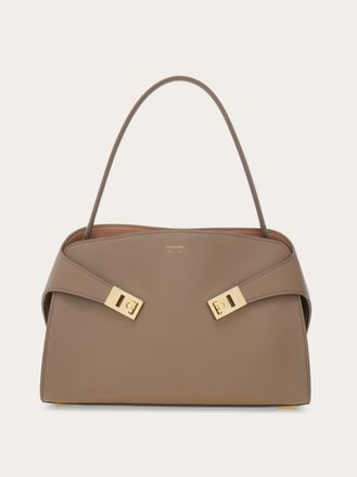 Ferragamo Women Hug soft shoulder bag (M) Beige