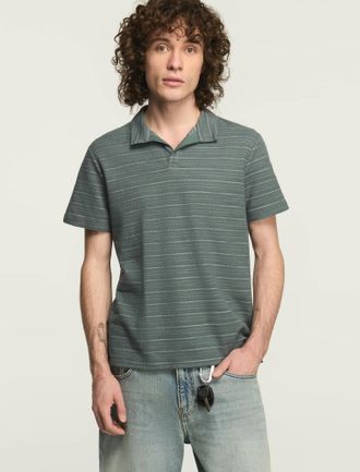 Lucky Brand Mens Jacquard Johnny Collar