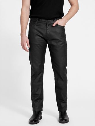 Guess Harlem Ultra-Slim Coated Zip Jeans