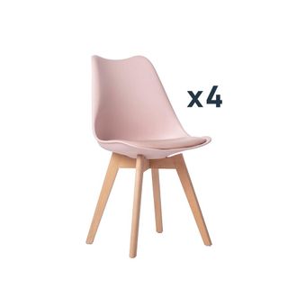 Klast Packs 4 sillas polipropileno rosa 49 cm x 81 cm cm