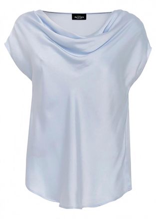 Sand Copenhagen Womens Matt Prosi Drape Silk Blend Top In Light Blue