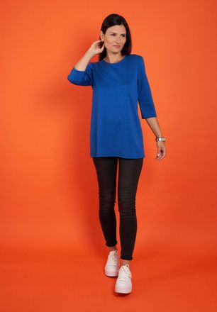 Seidel Moden 3/4-Arm-Shirt SEIDEL MODEN Exklusiv bei OTTO, Damen, Gr. 34, blau, Obermaterial: 50% Polyester, 45% Viskose, 5% Elasthan, unifarben, regular fit Po-be