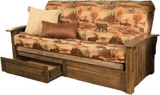 Kodiak Washington Frame-Rustic Walnut Finish-Canadian Mattress-Storage Drawers