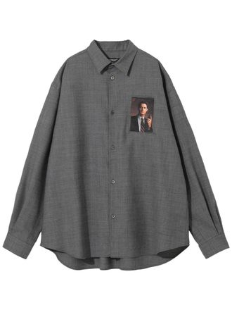 Undercover Twin Peaks printed shirt - men - Polyester/Wool - 4 - Grey