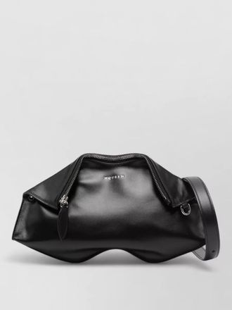Alexander McQueen silk nylon clutch bag metal eyelets strap